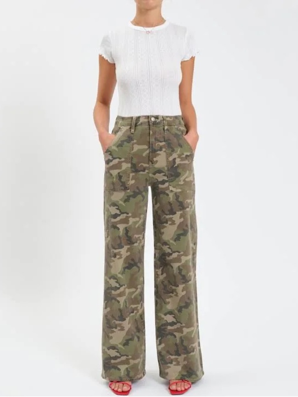 DAZE Far Out High Rise Wide Leg Jeans- Color Hideaway